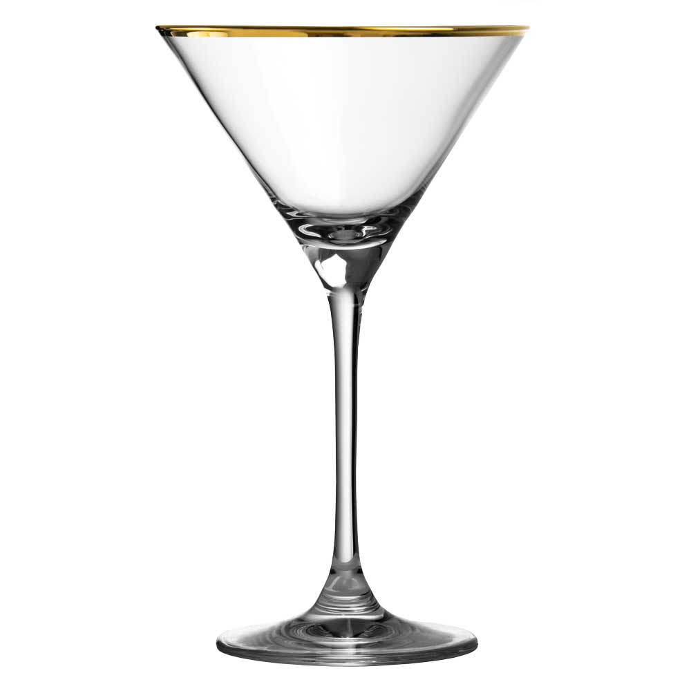 Verdot Copa de Martini con Borde en Oro - 21 cl