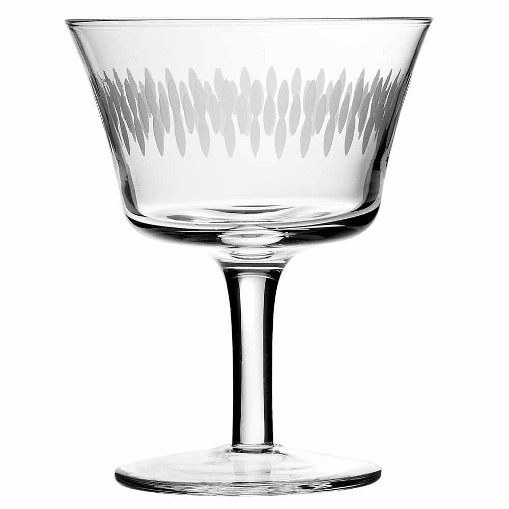 Kristall Retro Fizz graviertes Cocktailglas 20cl