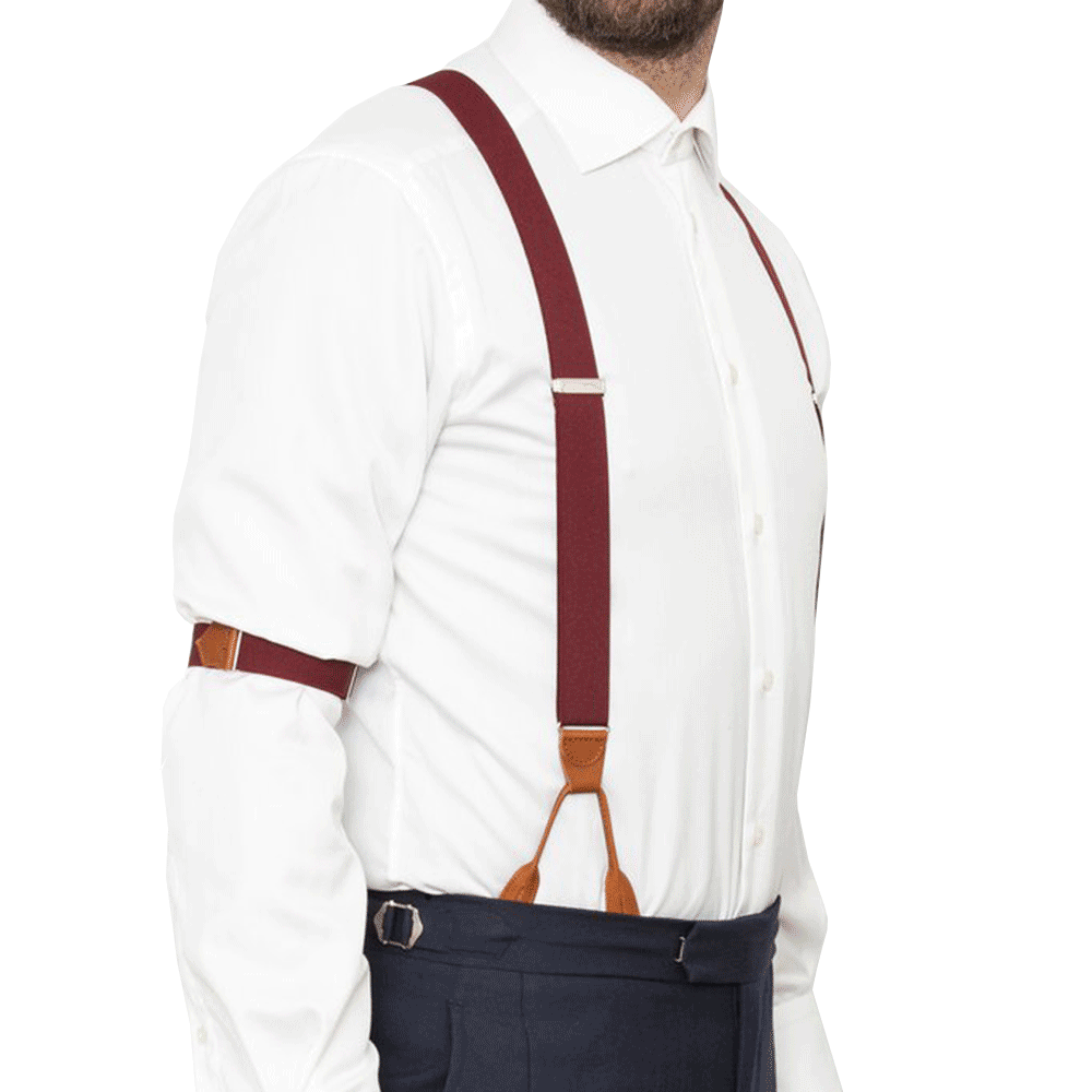 Sharp & Dapper Elastic Braces Burgundy